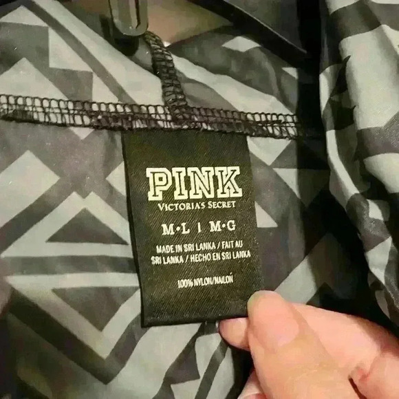 Victorias Secret PINK Anorak Jacket Aztec Hoodie Drawstring Dog Half Zip - Picture 3 of 5